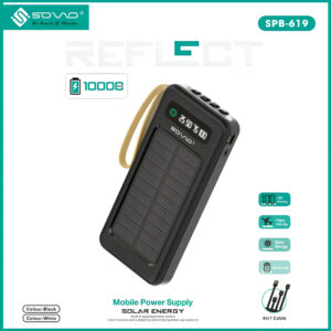 SOVO SPB-619 Reflect 10000mAh LED Display High Quality Solar Power Bank